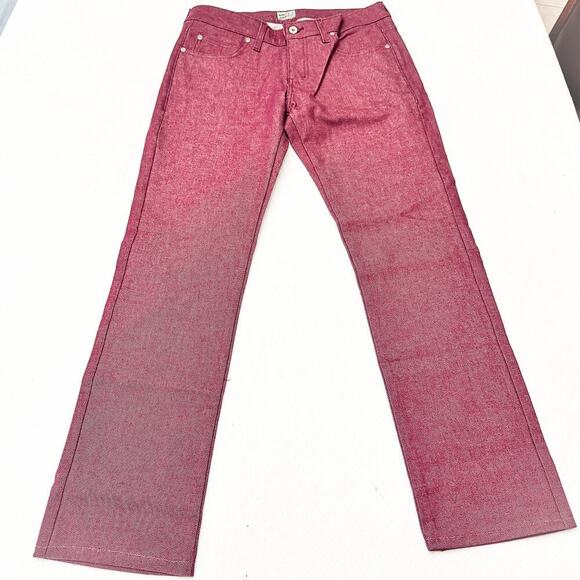 Naked & Famous Men's Red Skinny Guy Red Slim Fit Denim Jeans Size 34 - Picture 2 of 8